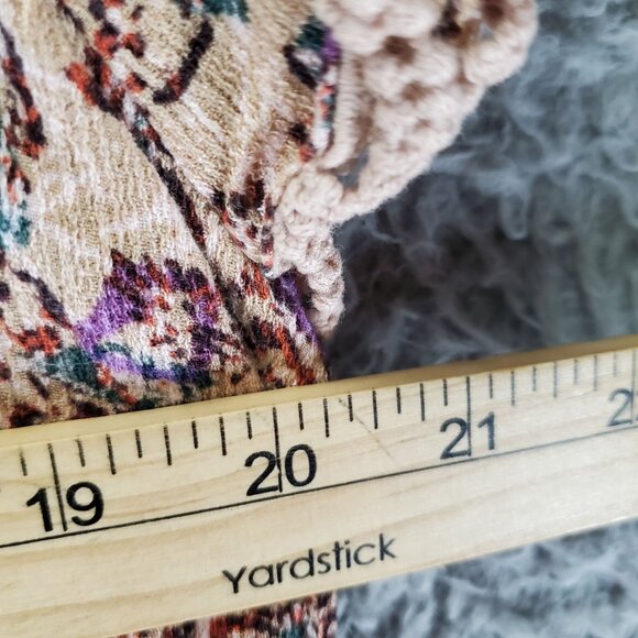 Democracy Top Womens XL Multicolor Floral Short Sleeve Smocked Lightweight Boho - Picture 7 of 9